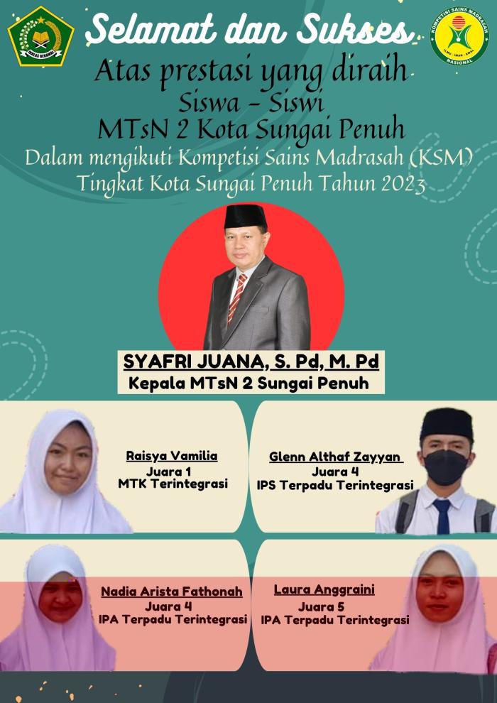 4 Siswa MTsN 2 Kota Sungai Penuh Melaju ke KSM Tahun 2023 Tingkat Provinsi Jambi
