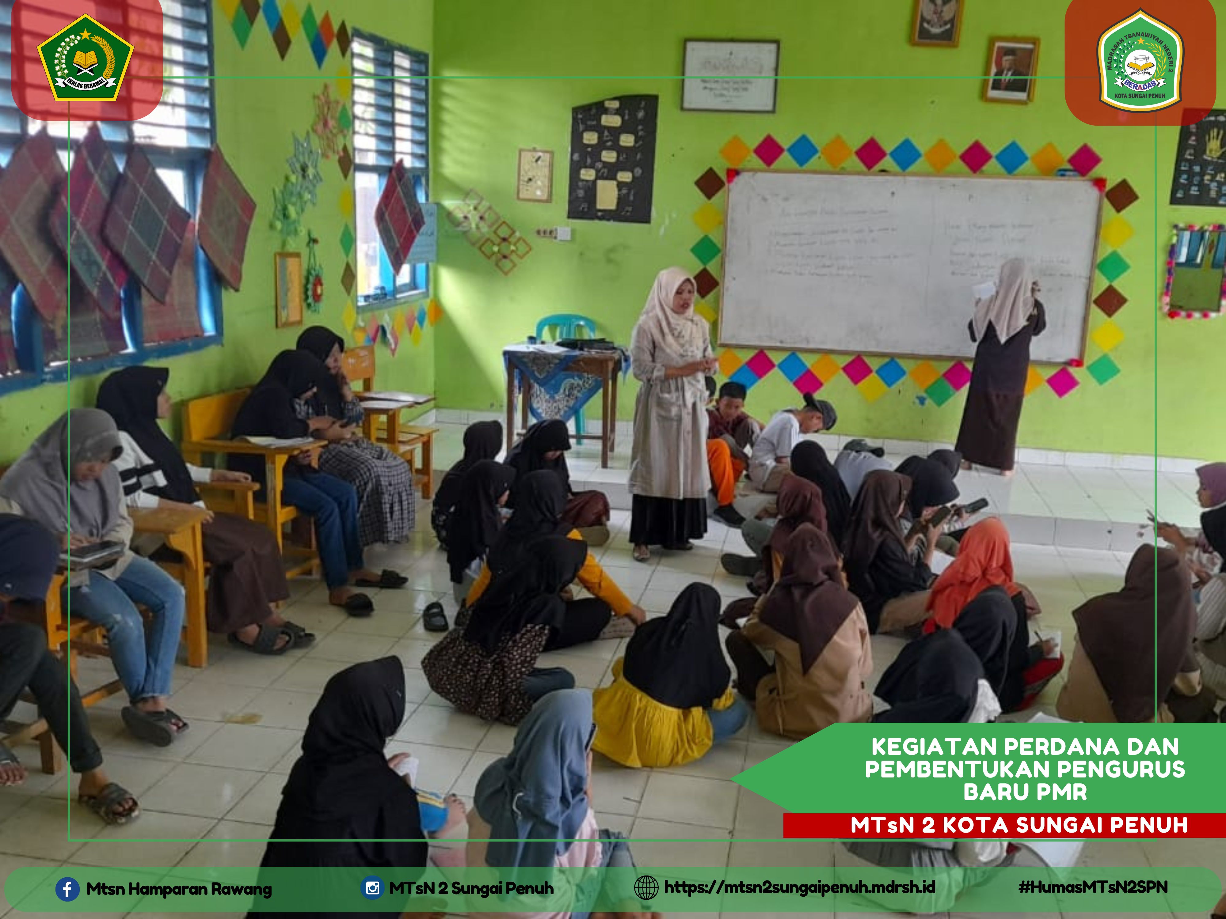KEGIATAN PERDANA SEKALIGUS PEMBENTUKAN PENGURUS BARU PMR MTsN 2 KOTA SUNGAI PENUH TAHUN PELAJARAN 2024/2025