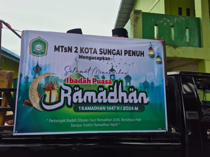 Semarak Sambut Ramadan! MTsN 2 Sungai Penuh Gelar Pawai Tarhib dan Tausyiah Penuh Makna