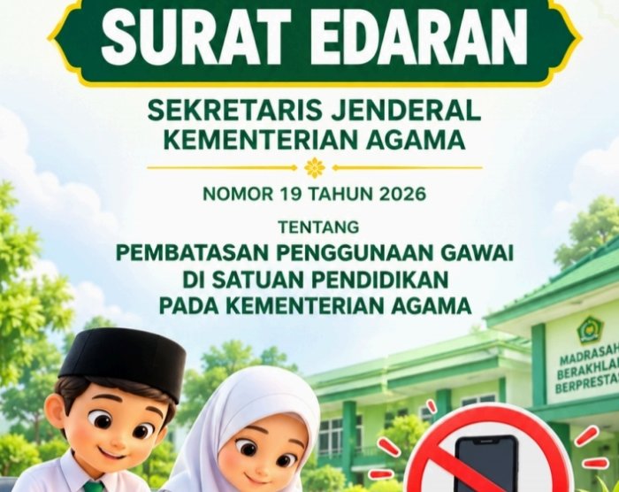 Terapkan SE Kemenag Nomor 19 Tahun 2026, MTsN 2 Sungai Penuh Batasi Penggunaan Gawai Siswa Terapkan SE Kemenag Nomor 19 Tahun 2026, MTsN 2 Sungai Penuh Batasi Penggunaan Gawai Siswa